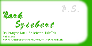 mark sziebert business card